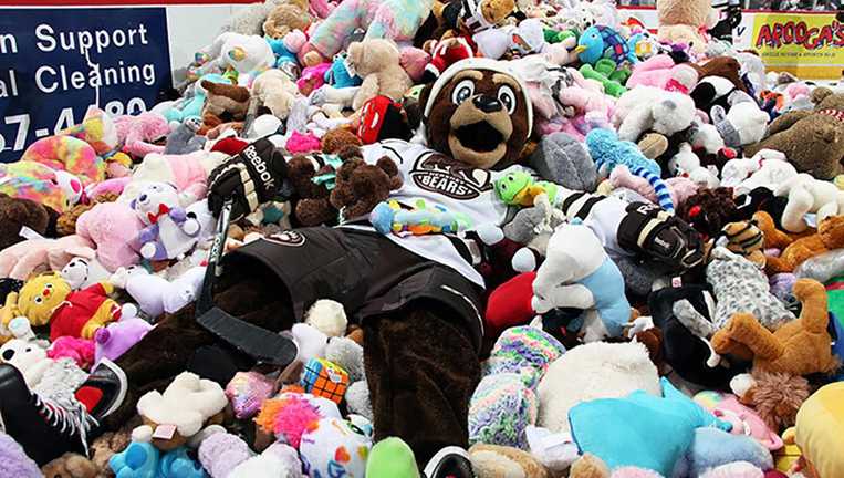 Тисячі іграшок на льоду / фото Hershey Bears