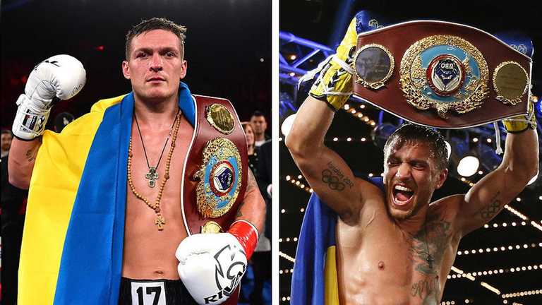 Олександр Усик та Василь Ломаченко / фотоколаж з відкритих джерел Олександр Усик та Василь Ломаченко / фотоколаж з відкритих джерел