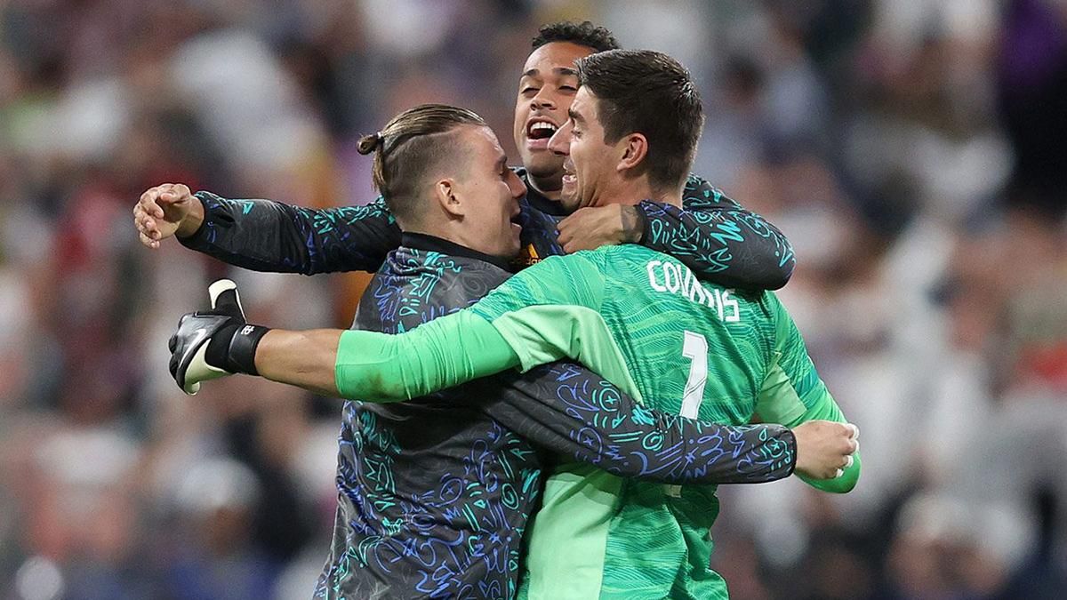 Лунин празднует / фото Getty Images