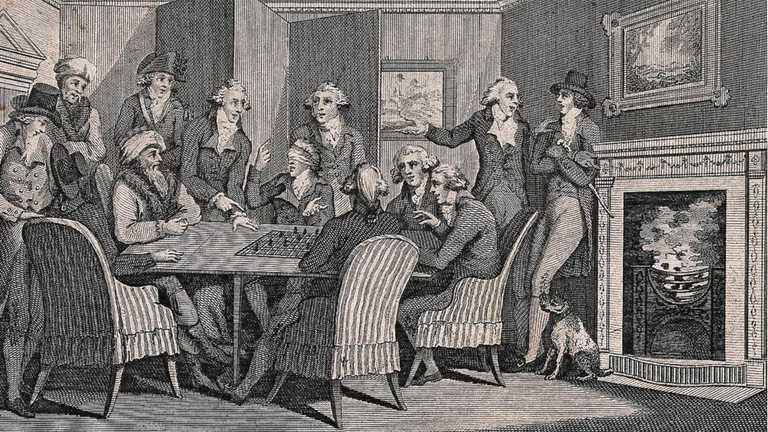 Франсуа Філідор за грою в шахи у колі своїх фанатів / Ілюстрація з відкритих джерел Франсуа Філідор за грою в шахи у колі своїх фанатів / Ілюстрація з відкритих джерел