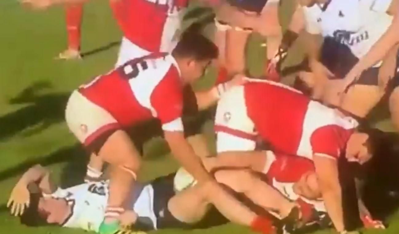 Момент травмування регбіста / скрін відео