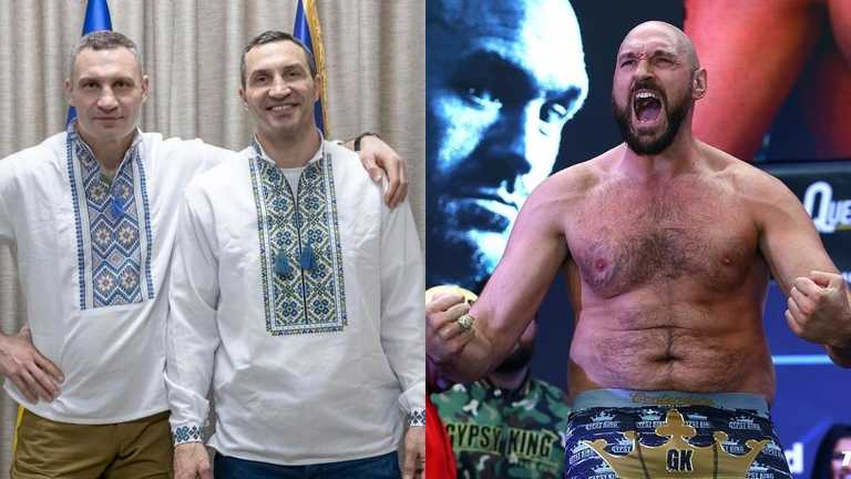 Братья Кличко и Тайсон Фьюри / Коллаж Спорт 24 Братья Кличко и Тайсон Фьюри / Коллаж Спорт 24