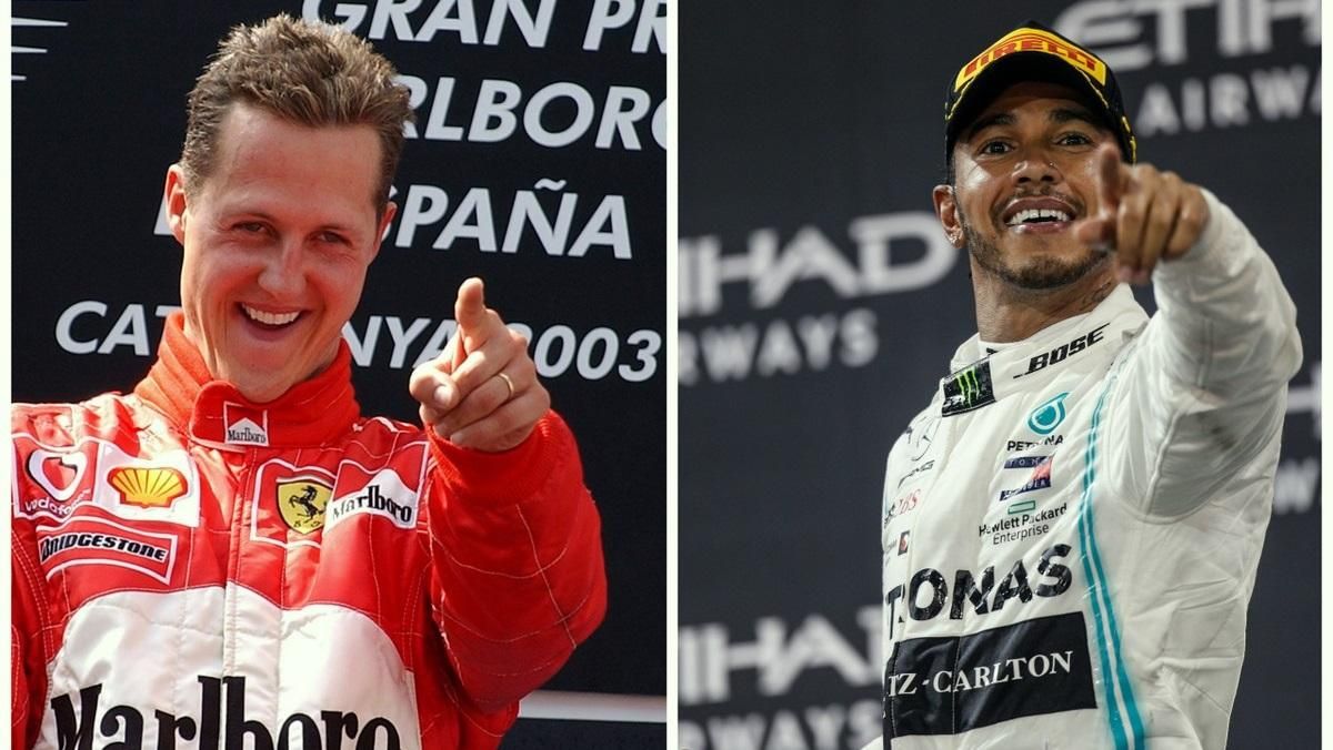 Льюїс Хемілтон та Міхаель Шумахер / Колаж Аutohebdo