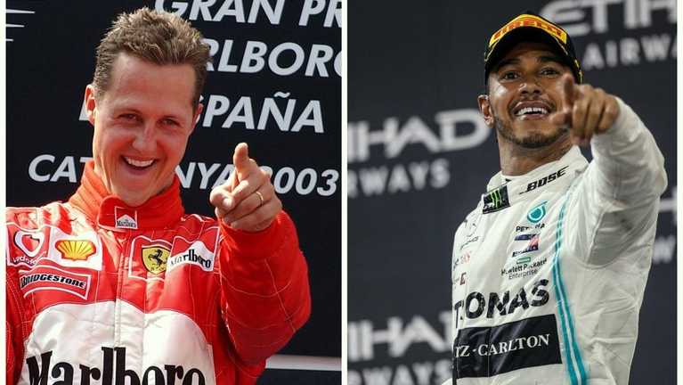 Льюїс Хемілтон та Міхаель Шумахер / Колаж Аutohebdo Льюїс Хемілтон та Міхаель Шумахер / Колаж Аutohebdo