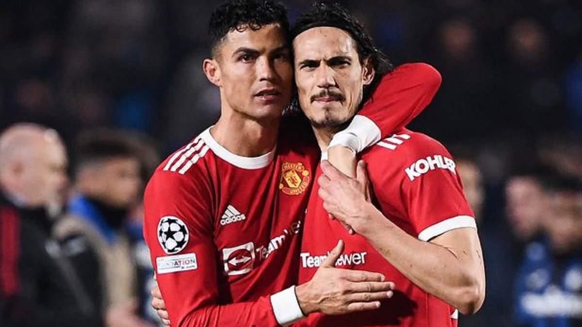 Едінсон Кавані та Кріштіану Роналду / Фото AFP