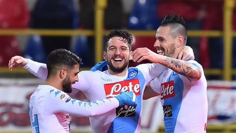 Лоренцо Инсинье, Дрис Мертенс и Марек Гамшик / Фото ФК Наполи Лоренцо Инсинье, Дрис Мертенс и Марек Гамшик / Фото ФК Наполи