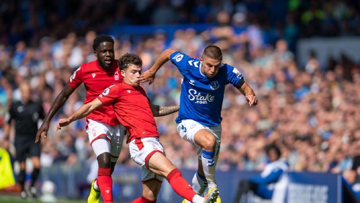 Віталій Миколенко проти Ноттінгем Форест / Twitter Евертона