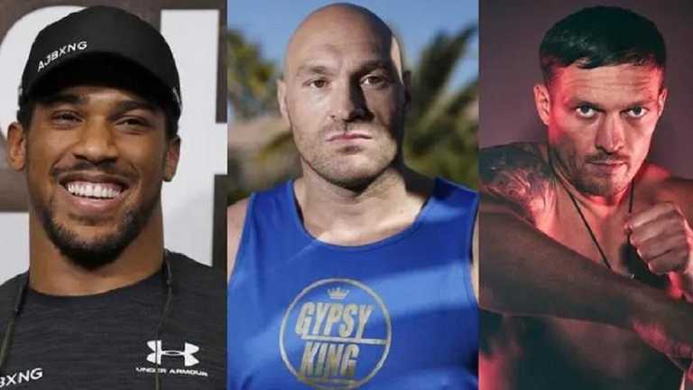 Джошуа, Фьюри и Усик / Коллаж из Twitter Джошуа, Фьюри и Усик / Коллаж из Twitter