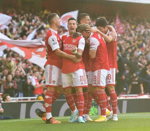 Арсенал празднует гол / Фото пресс-службы
