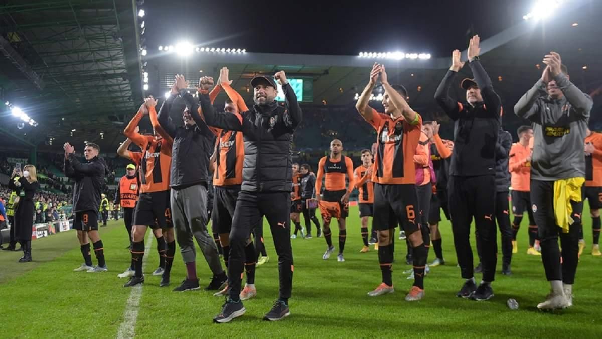 "Горняки" празднуют ничью на поле Селтика / фото ФК Шахтер