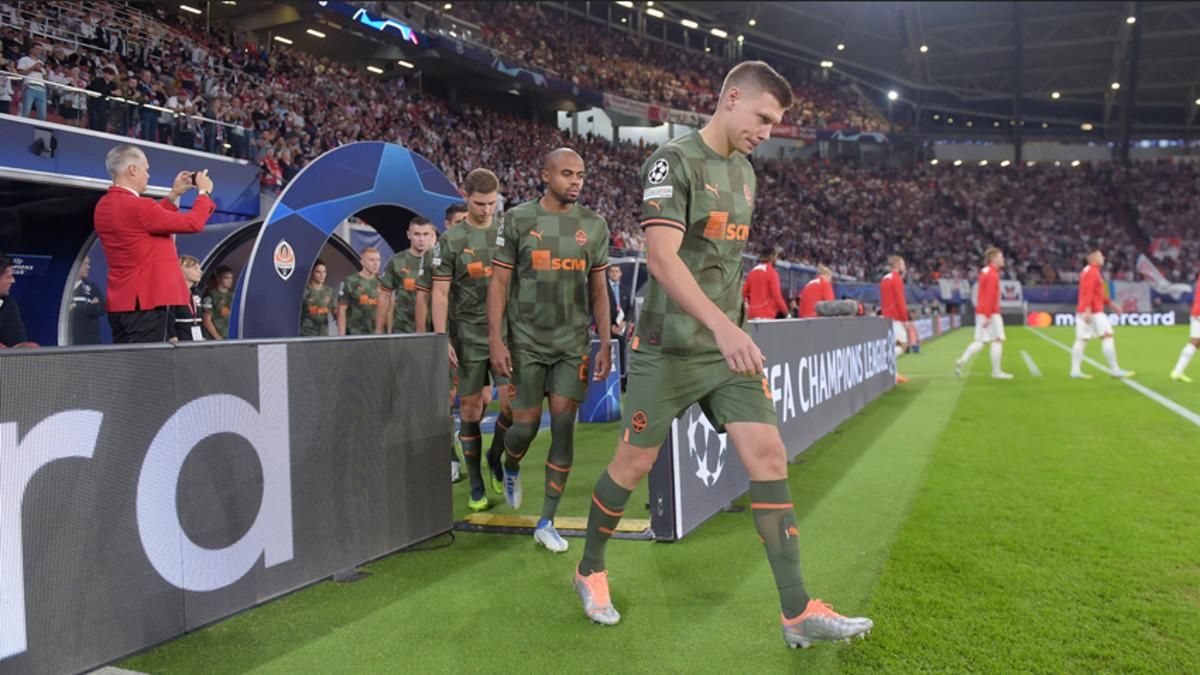 Шахтер на матче с РБ Лейпциг / фото ФК Шахтер