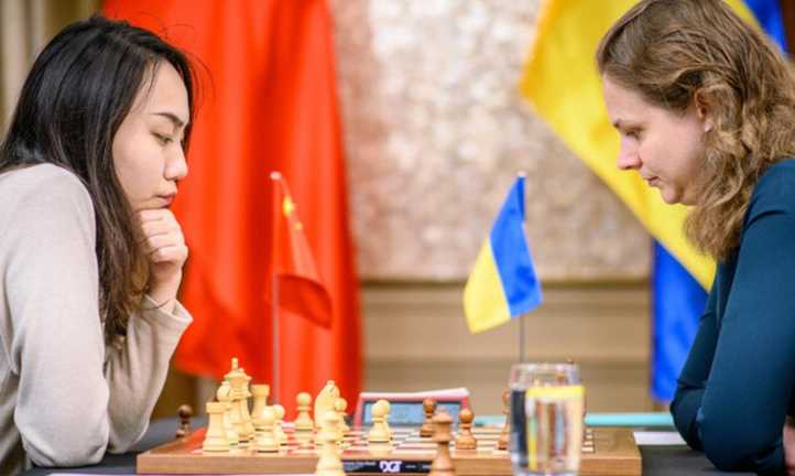 Тінцзе та Музичук / фото FIDE Тінцзе та Музичук / фото FIDE