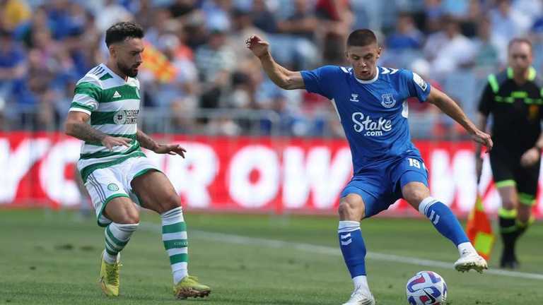 Миколенко у матчі з Селтіком / фото ФК Евертон Миколенко у матчі з Селтіком / фото ФК Евертон