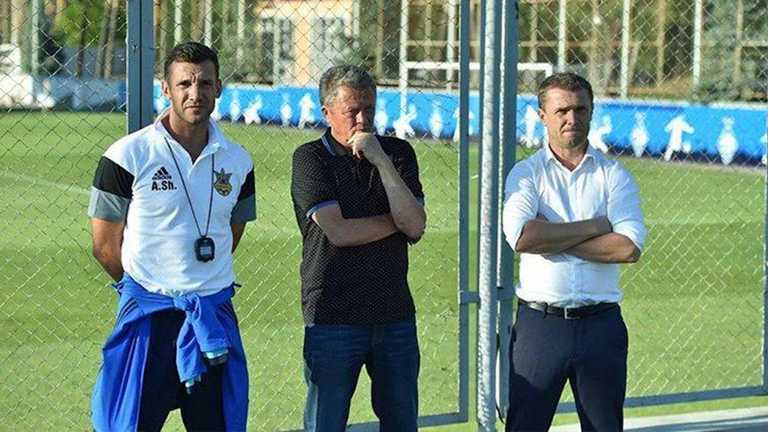 Шевченко, Маркевич та Ребров / фото УАФ Шевченко, Маркевич та Ребров / фото УАФ