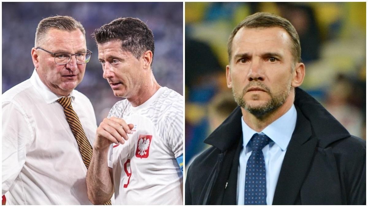 Чеслав Міхнєвіч, Роберт Лєвандовскі та Андрій Шевченко / Колаж Спорт 24