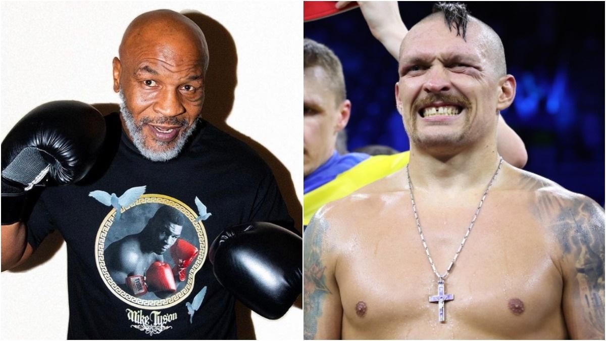 Майк Тайсон і Олександр Усик / Колаж Спорт 24 Майк Тайсон і Олександр Усик / Колаж Спорт 24