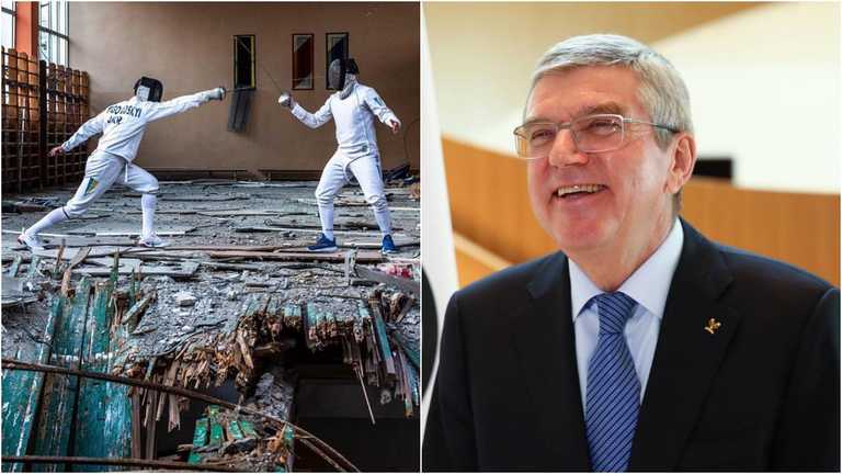 Голова МОК Томас Бах просуває росіян та білорусів та Олімпійські ігри в Парижі / Колаж Спорт 24 Голова МОК Томас Бах просуває росіян та білорусів та Олімпійські ігри в Парижі / Колаж Спорт 24