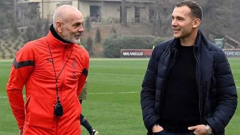 Стефано Пиоли и Андрей Шевченко / фото ФК Милан