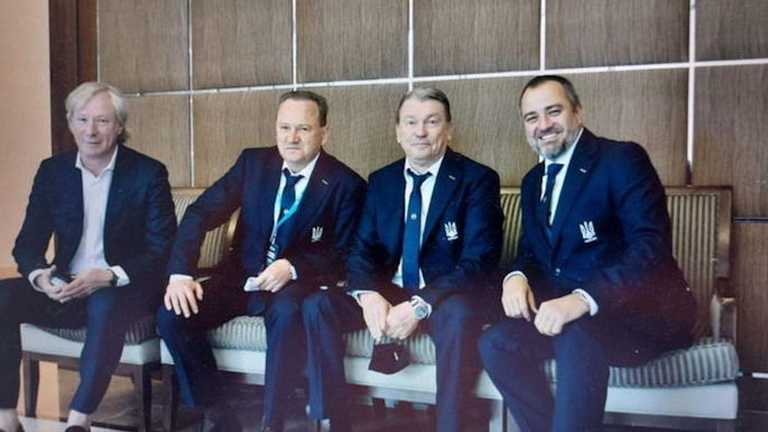 Михайличенко, Беланов, Блохин и Павелко / фото УАФ Михайличенко, Беланов, Блохин и Павелко / фото УАФ