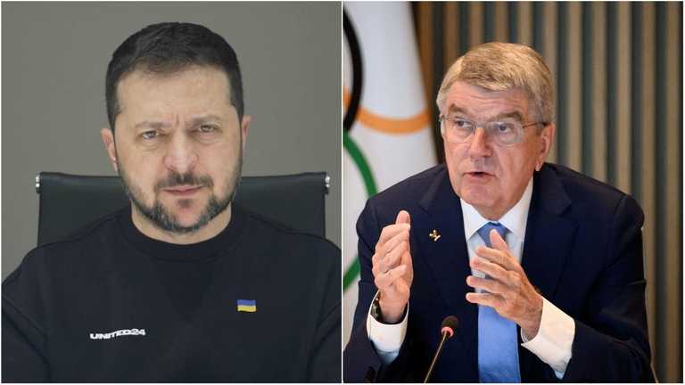 Володимир Зеленський та Томас Бах / Колаж Спорт 24 Володимир Зеленський та Томас Бах / Колаж Спорт 24