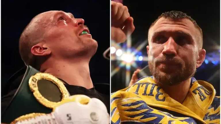 Олександр Усик та Василь Ломаченко / колаж з відкритих джерел Олександр Усик та Василь Ломаченко / колаж з відкритих джерел