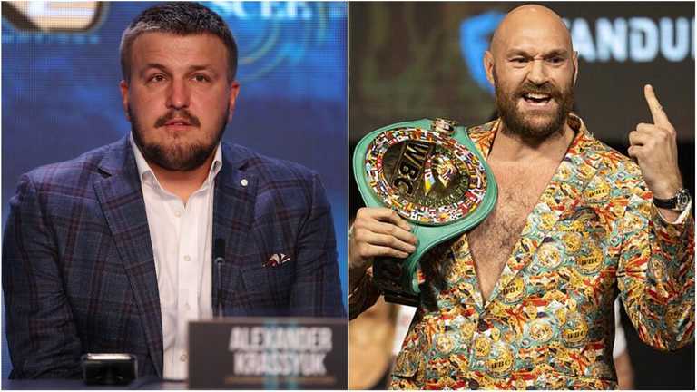 Олександр Красюк і Тайсон Ф'юрі / Колаж Спорт 24 Олександр Красюк і Тайсон Ф'юрі / Колаж Спорт 24