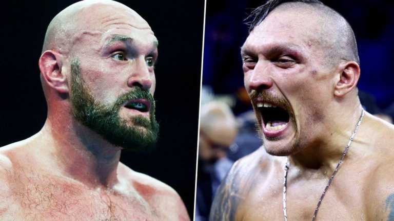 Тайсон Фьюри и Александр Усик / Коллаж из открытых источников Тайсон Фьюри и Александр Усик / Коллаж из открытых источников