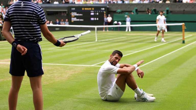 Джокович и Алькарас в финале Уимблдона / Фото Clive Brunskill