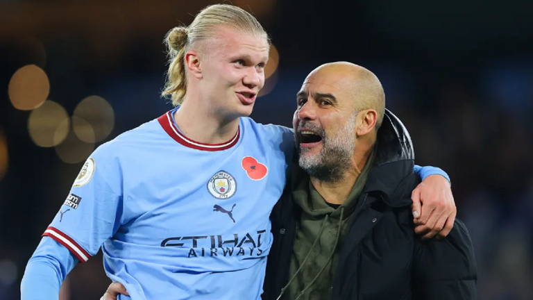 Ерлінг Холанд та Пеп Гвардіола / Фото James Gill/Danehouse Ерлінг Холанд та Пеп Гвардіола / Фото James Gill/Danehouse