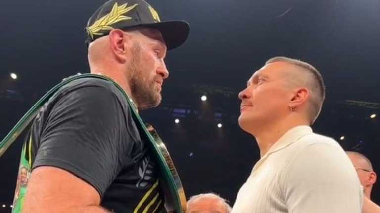 Ф'юрі та Усик / скриншот з трансляції Ф'юрі та Усик / скриншот з трансляції