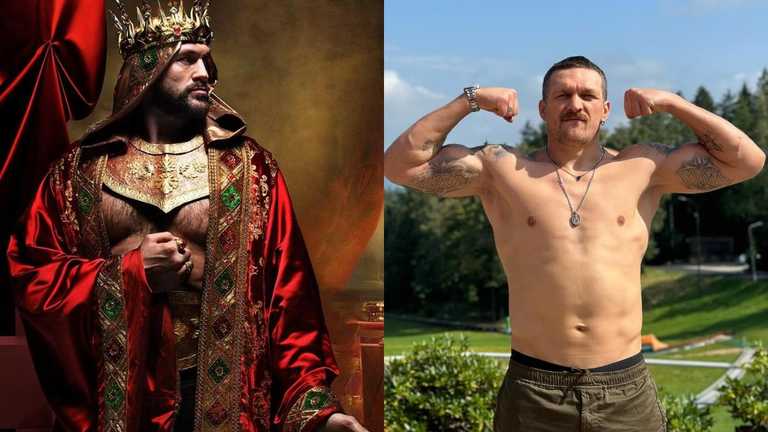 Ф'юрі та Усик / фото з соцмереж боксерів Ф'юрі та Усик / фото з соцмереж боксерів