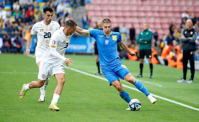 Украинские и чешские фанаты устроили символическую акцию на матче "сине-желтых" против Северной Македонии