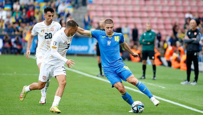 Украинские и чешские фанаты устроили символическую акцию на матче "сине-желтых" против Северной Македонии