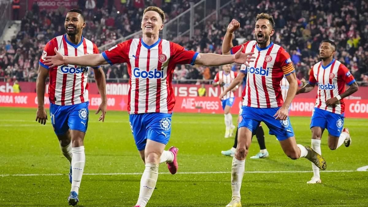 Гравці Жирони святкують гол / Фото EFE