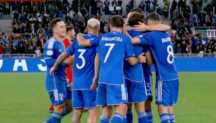 Італія перемогла Північну Македонію / скріншот з трансляції MEGOGO Італія перемогла Північну Македонію / скріншот з трансляції MEGOGO