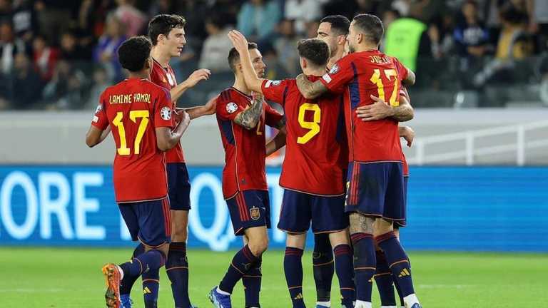 Збірна Іспанії святкує гол / Фото EFE
