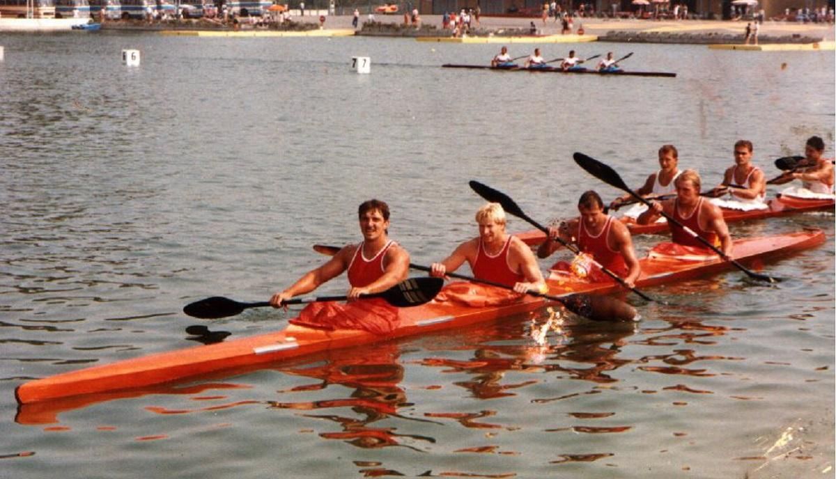 Сергій Кірсанов у складі байдарки-четвірки в Сеулі-1988 / Фото надане героєм