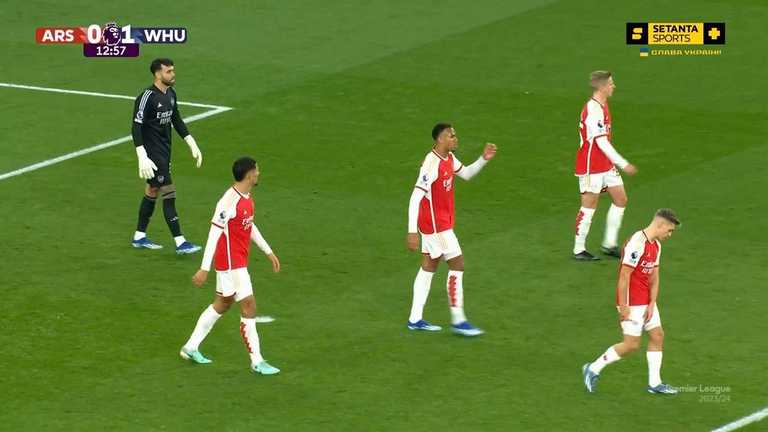 Арсенал програв Вест Хему / Скріншот з трансляції Арсенал програв Вест Хему / Скріншот з трансляції