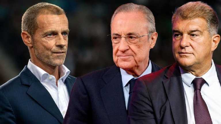 Чеферін, Перес і Лапорта / Фотоколаж з відкритих джерел Чеферін, Перес і Лапорта / Фотоколаж з відкритих джерел