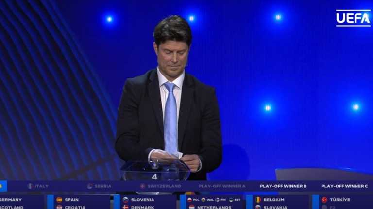 Жеребьевка Евро-2024 / Скриншот по трансляции Жеребьевка Евро-2024 / Скриншот по трансляции