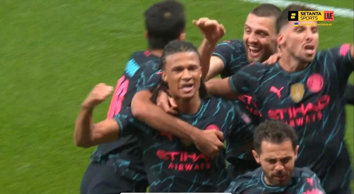 Гравці Ман Сіті святкують гол / Скріншот з трансляції