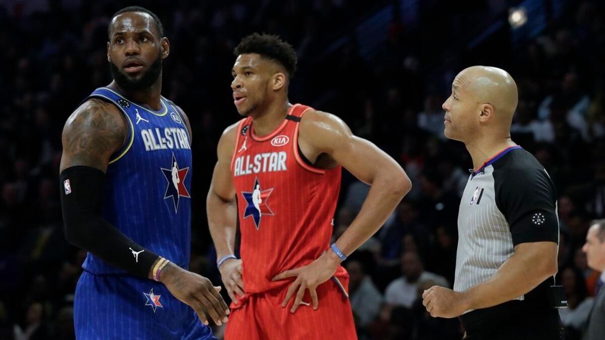 Леброн и Адетокумбо в Матче звезд / Фото AP