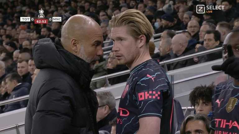 Пеп Гвардиола и де Брюйне / Скриншот трансляции Пеп Гвардиола и де Брюйне / Скриншот трансляции