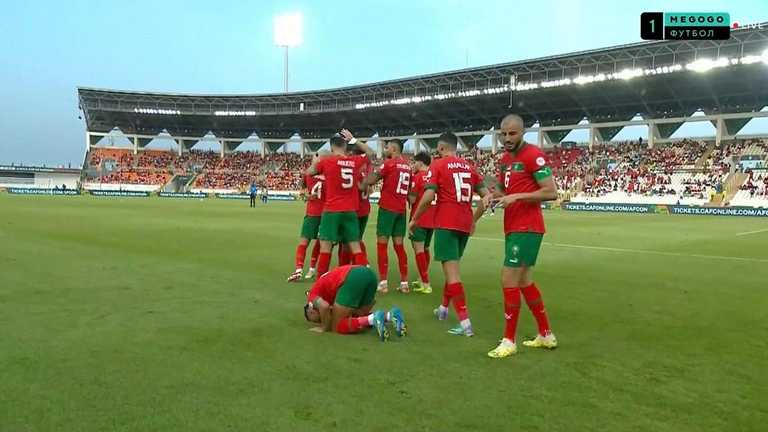 Збірна Марокко святкує гол / Скріншот з трансляції