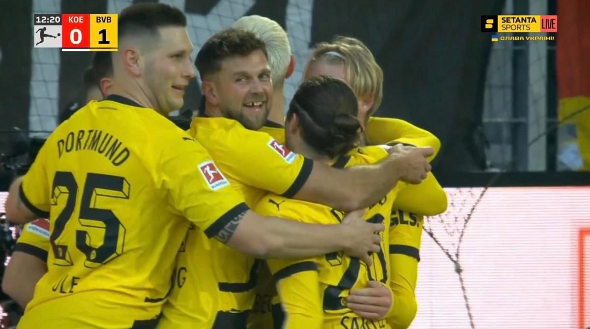 Борусія Д святкує гол / Скріншот з трансляції