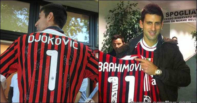 Джоковіч у футболці Мілана / Фото з відкритих джерел Джоковіч у футболці Мілана / Фото з відкритих джерел