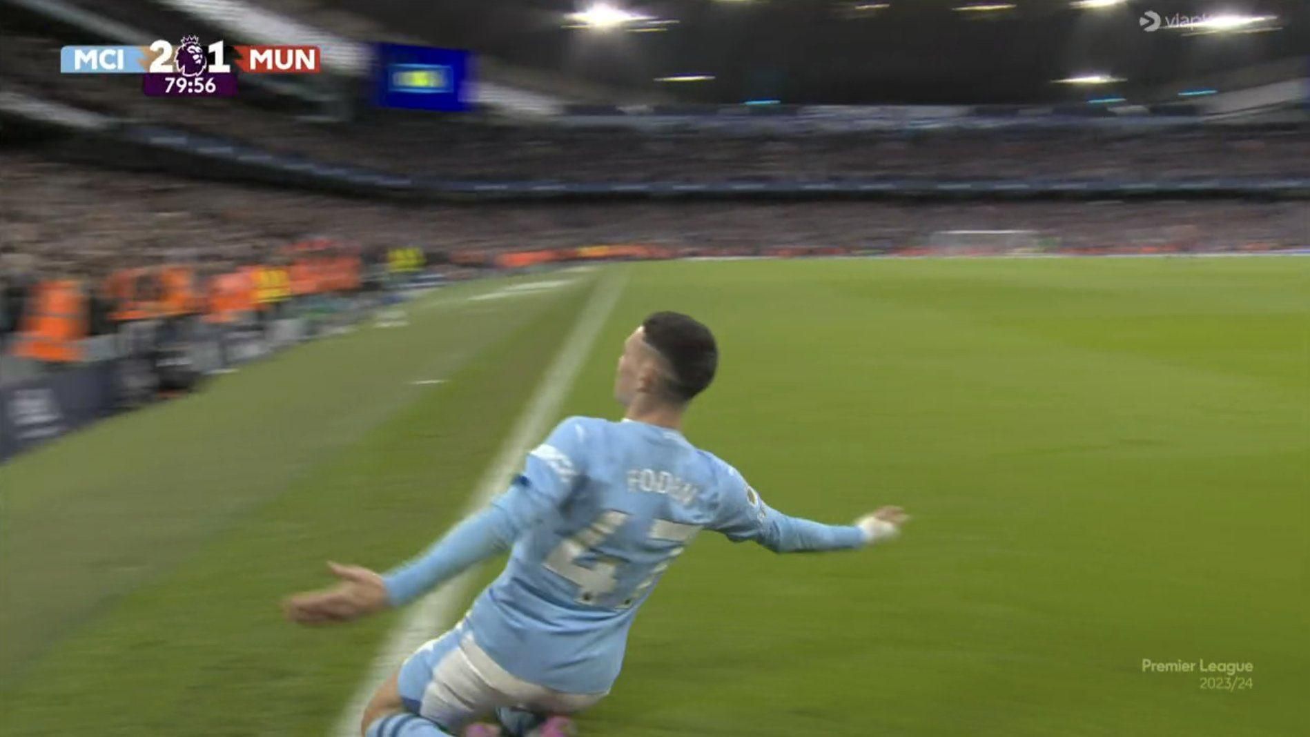 Фоден святкує гол / Скріншот з трансляції