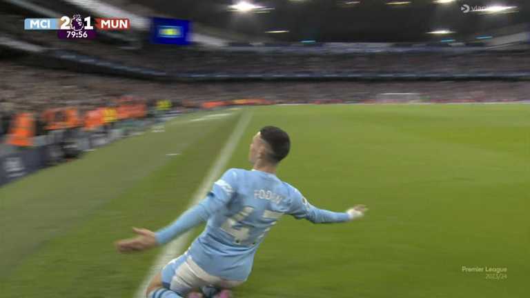 Фоден святкує гол / Скріншот з трансляції Фоден святкує гол / Скріншот з трансляції