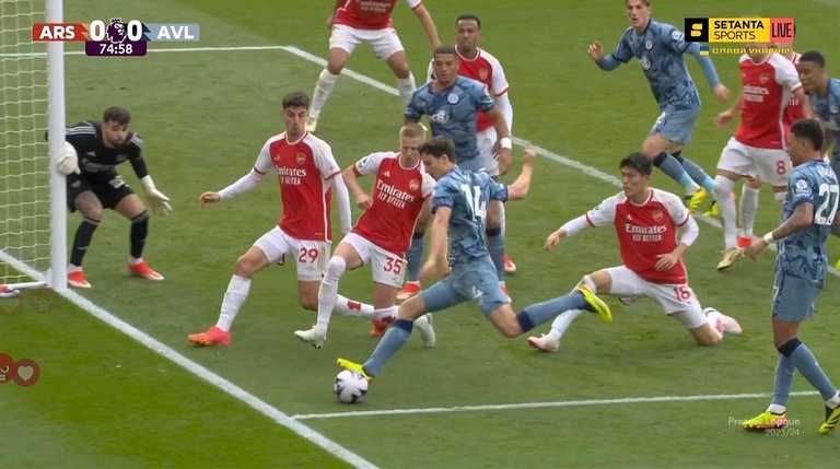 Арсенал поступився Астон Віллі / Скріншот з трансляції Арсенал поступився Астон Віллі / Скріншот з трансляції