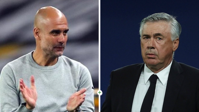 Хосеп Гвардіола і Карло Анчелотті / Фото EFE Хосеп Гвардіола і Карло Анчелотті / Фото EFE